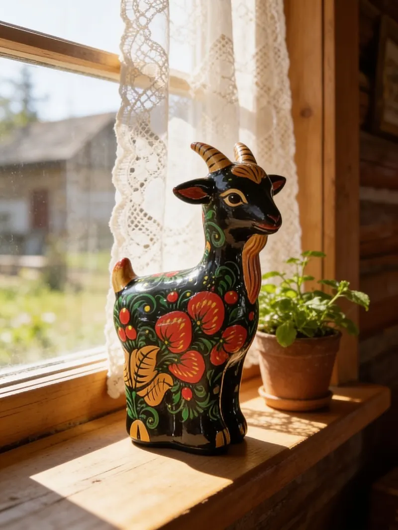 Расписной козлёнок, чёрный