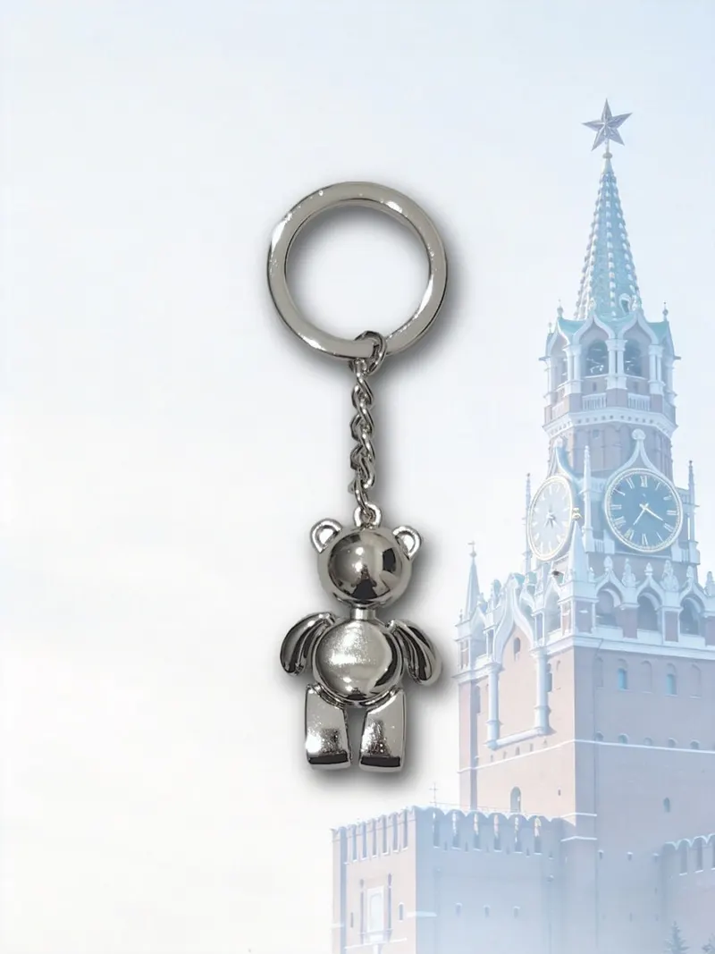 Брелок «Мишка», серебряный